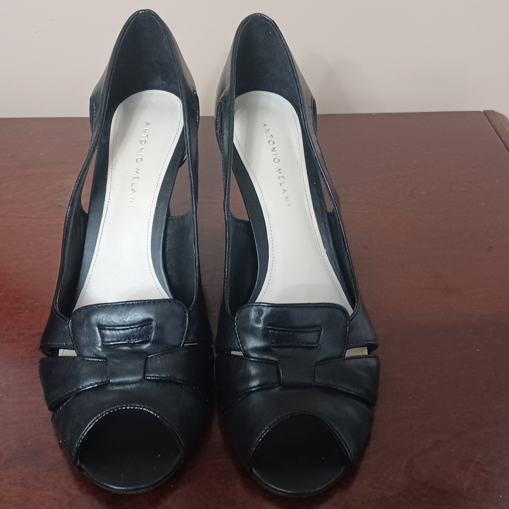 Antonio Melani Black Peep Toe Heels